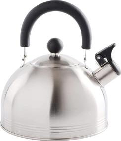 img 2 attached to ☕🔥 Efficient and Stylish: Mr. Coffee Carterton Stainless Steel Whistling Tea Kettle - 1.5-Quart, Mirror Polish