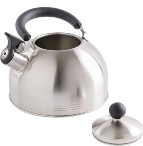 img 3 attached to ☕🔥 Efficient and Stylish: Mr. Coffee Carterton Stainless Steel Whistling Tea Kettle - 1.5-Quart, Mirror Polish