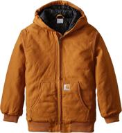 🧥 carhartt quilted lined jacket coat for boys - active jac logo