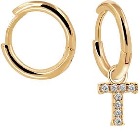 img 4 attached to 💎 Personalized Gift: Elegant 18K Gold Plated Initial Letter Small Hoop Earrings