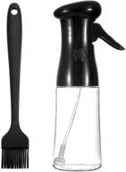 🍃 kitchen olive oil dispenser spray bottle with brush, 210ml – ideal for cooking, bbq, baking, roasting, grilling, salad, frying – black logo