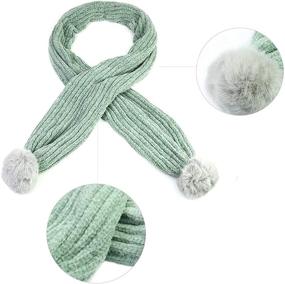 img 3 attached to 🧣 Кремовый шарф из шениля на зиму: стильный модный аксессуар для девочек от Homedy