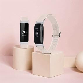 img 1 attached to ОРЕБЕЕС Эластичные ремешки для Fitbit Inspire 2/Inspire HR/Inspire - Регулируемый 🍑 Мягкий эластичный нейлоновый петлевидный браслет-ремешок на запястье, замена ремешков для женщин и мужчин (абрикосовый)