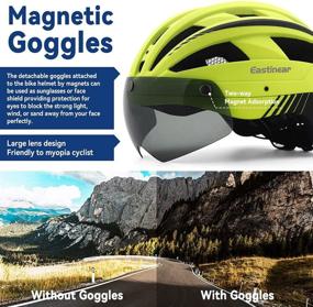 img 1 attached to EASTINEAR Bike Helmet with Magnetic Goggles: Removable Visor, LED Light, Adjustable Size for Adult Men and Women - Ideal for Mountain & Road Cycling