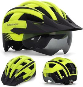 img 3 attached to EASTINEAR Bike Helmet with Magnetic Goggles: Removable Visor, LED Light, Adjustable Size for Adult Men and Women - Ideal for Mountain & Road Cycling