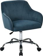 🔵 atlantic blue velvet osp home furnishings bristol task chair with chrome base логотип