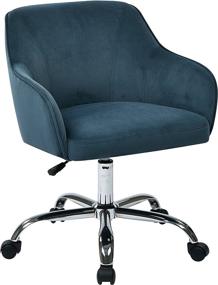 img 4 attached to 🔵 Atlantic Blue Velvet OSP Home Furnishings Bristol Task Chair with Chrome Base