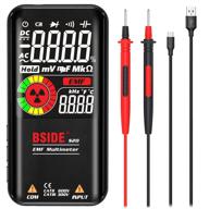 bside rechargeable digital multimeter: color lcd, 9999 counts, emf detection, resistance, frequency, diode tester with protective case logo