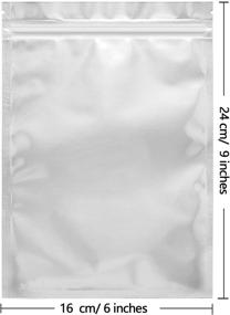 img 3 attached to 🛍️ Premium Quality 100 Pack Mylar Bags for Food Storage - 6 x 9 Inch Resealable Smell Proof Bags with Clear Window - Aluminum Foil Packaging Pouch Bag Silver: Keep Your Food Fresh Longer!