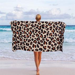 img 2 attached to Premium Pknoclan Microfiber Leopard Beach Towel: Sand-Free, Oversized & Quick-Dry for Swimming, Camping, Sports - 31.5 x 59.1 Inches