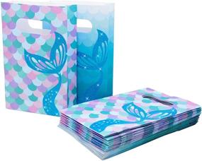 img 4 attached to 🧜 Set of 20 Mermaid Party Supplies: Mermaid Theme Gift Paper Bags for Goodie Favors