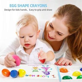 img 3 attached to Welltop Egg Shaped Crayons Toddlers Washable Paint Crayons