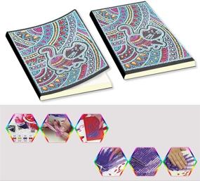 img 1 attached to 🎨 Diamond Painting Notebook Cover Set: A5 Blank Sketchbook & Secret Diary for Girls – Artistic Baby Journal with Colorful Diamonds – Creative Cat Decor Gift