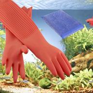🐠 wallko's aquarium gloves: 22-inch long rubber gloves for fish tank maintenance, keeping hands and arms dry. enhances comfort in daily aqua maintenance. medium-sized. logo