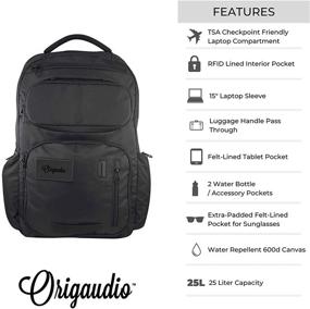 img 1 attached to 🎒 Origaudio Embarcadero Pack Black: A practical and stylish travel companion