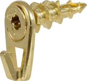 img 4 attached to 🔨 Hillman Small Self-Drilling White Wall Driller Picture Hangers, Package of 2, Brass - 122403, 50lbs