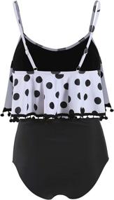 img 1 attached to Waisted Swimsuits Control Tankini Ruffled Sports & Fitness and Water Sports