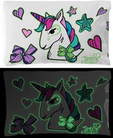 img 2 attached to 🦄 Nickelodeon JoJo Siwa Bow Bow Unicorn Glow in The Dark Reversible Pillowcases - Double-Sided Super Soft Bedding for Kids (Official Nickelodeon Product)