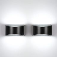 🌙 lightess set of 2 black dimmable led wall sconces - modern aluminum wall light for bedroom, living room, hallway - 12w cool white логотип