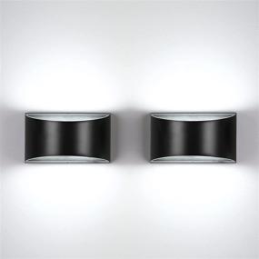 img 3 attached to 🌙 LIGHTESS Set of 2 Black Dimmable LED Wall Sconces - Modern Aluminum Wall Light for Bedroom, Living Room, Hallway - 12W Cool White