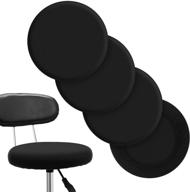 🪑 washable round bar stool seat covers - elastic slipcover for 14-17 inch chairs (black) logo