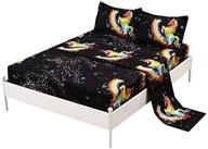 🦄 sdiii colorful unicorn bedding sheet sets: galaxy bed sheets for boys, girls and teens (queen size, colorful unicorn design) logo