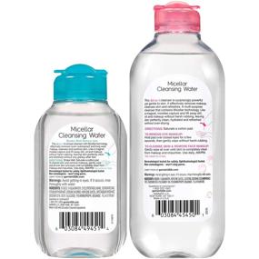 img 3 attached to 🌟 Garnier SkinActive Micellar Cleansing Water for All Skin Types - 13.5 fl oz + Micellar Cleansing Water for Waterproof Makeup - 3.4 fl oz