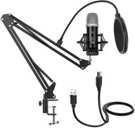 🎤 gudeholo usb microphone for computer with adjustable arm stand, mute button, usb mic for gaming, podcasting, live streaming, youtube on pc, compatible with windows &amp; pc, not for mobile phones logo