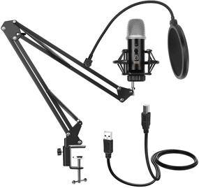 img 4 attached to 🎤 GUDEHOLO USB Microphone for Computer with Adjustable Arm Stand, Mute Button, USB Mic for Gaming, Podcasting, Live Streaming, YouTube on PC, Compatible with Windows &amp; PC, not for Mobile Phones