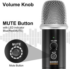 img 3 attached to 🎤 GUDEHOLO USB Microphone for Computer with Adjustable Arm Stand, Mute Button, USB Mic for Gaming, Podcasting, Live Streaming, YouTube on PC, Compatible with Windows &amp; PC, not for Mobile Phones