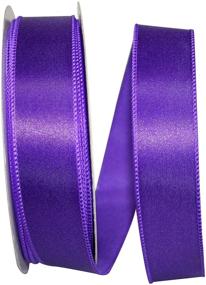 img 1 attached to 💜 1.5 Inch X 50 Yards Reliant Ribbon Satin Value Wired Edge Ribbon in Vibrant Purple