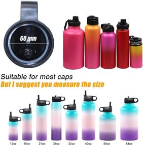 img 2 attached to 🥤 QPEY Hydro Flask Wide Mouth Straw Lid: Ultimate Accessory for 12-64 oz Bottles, Includes Straw and Brush