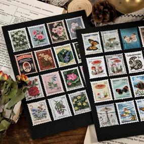 img 2 attached to 🌿 Set of 276 Vintage Postage Stamp Stickers - Botanical Deco Scrapbooking Stickers for Bullet Journals, Junk Journals, Planners, Bujo Travel Diaries, Nature Plant Ephemera