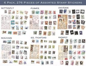 img 3 attached to 🌿 Set of 276 Vintage Postage Stamp Stickers - Botanical Deco Scrapbooking Stickers for Bullet Journals, Junk Journals, Planners, Bujo Travel Diaries, Nature Plant Ephemera