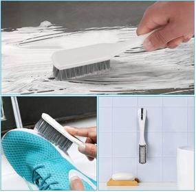 img 2 attached to 🧽 Kitchen and Bathroom Cleaning Brushes - 5 Pack Set, Including Tableware, Bottle, Sponges, Floor, Bathtub, Shower, Tile, Suitable for Bathroom and Kitchen