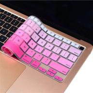 🌸 silicone keyboard cover skin for latest macbook air 13 inch with apple m1 chip model a2337 air 13" released in november 2020, touch id & retina display, us version - soft-touch accessory protector, pink logo