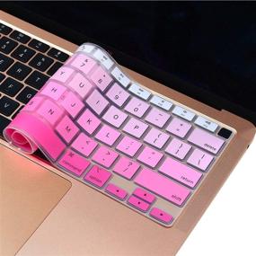 img 4 attached to 🌸 Silicone Keyboard Cover Skin for Latest MacBook Air 13 inch with Apple M1 Chip Model A2337 Air 13" Released in November 2020, Touch ID & Retina Display, US Version - Soft-Touch Accessory Protector, Pink