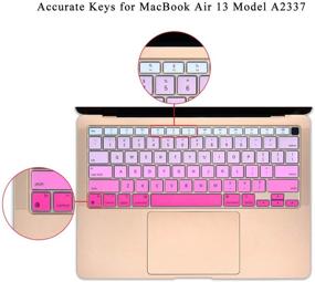 img 2 attached to 🌸 Silicone Keyboard Cover Skin for Latest MacBook Air 13 inch with Apple M1 Chip Model A2337 Air 13" Released in November 2020, Touch ID & Retina Display, US Version - Soft-Touch Accessory Protector, Pink