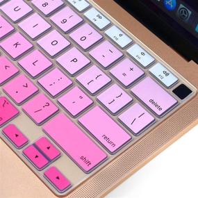 img 1 attached to 🌸 Silicone Keyboard Cover Skin for Latest MacBook Air 13 inch with Apple M1 Chip Model A2337 Air 13" Released in November 2020, Touch ID & Retina Display, US Version - Soft-Touch Accessory Protector, Pink