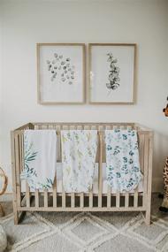 img 1 attached to NODNAL CO. Leafy Pack n Play Playard Portable Mini Crib Fitted Sheets Set - 3 Pack of 100% Jersey Knit Cotton Sheets for Baby Girl/Boy - Gender Neutral Leafs, Greenery, and Floral Eucalyptus Design - 160 GSM Sheets