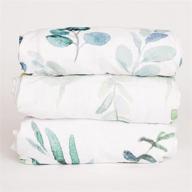 nodnal co. leafy pack n play playard portable mini crib fitted sheets set - 3 pack of 100% jersey knit cotton sheets for baby girl/boy - gender neutral leafs, greenery, and floral eucalyptus design - 160 gsm sheets logo