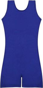 img 1 attached to Speerise Girls' Gymnastics Dance Costumes: Kids Short Tank Biketard Unitard