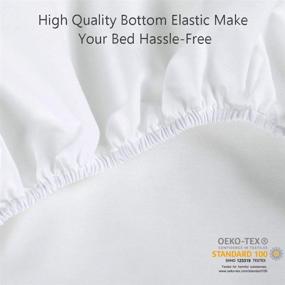 img 2 attached to 🛏️ Premium Egyptian Cotton Queen Fitted Sheet - 400 Thread Count, White, 16" Deep Pocket - Colorfast & Shrink Resistant - Soft & Silky Sateen Weave - Ideal for Home and Hotel Use