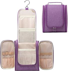 img 4 attached to 💜 Vorspack Women's Hanging Toiletry Bag - Purple Swivel Hook Bathroom Bag for Travel