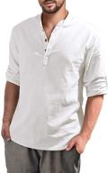 aimeilgot henley sleeve cotton men's clothing shirts for henleys logo