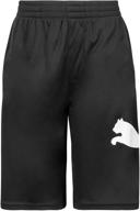 🩳 puma stripe short shorts: stylish large boys' clothing for trendy comfort logo