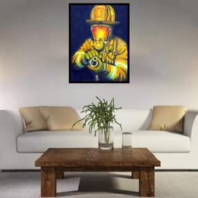 img 1 attached to Embroidery Paintings Firefighter 11 8X15 7In YIGANERJING