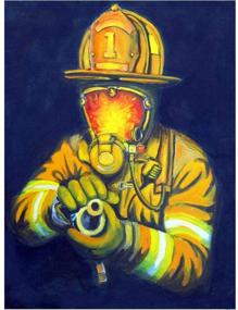 img 4 attached to Embroidery Paintings Firefighter 11 8X15 7In YIGANERJING