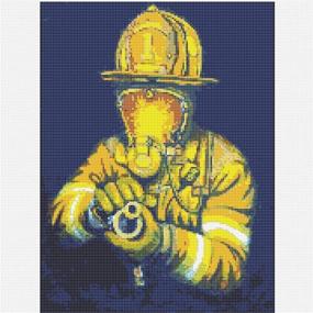 img 3 attached to Embroidery Paintings Firefighter 11 8X15 7In YIGANERJING