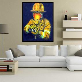 img 2 attached to Embroidery Paintings Firefighter 11 8X15 7In YIGANERJING